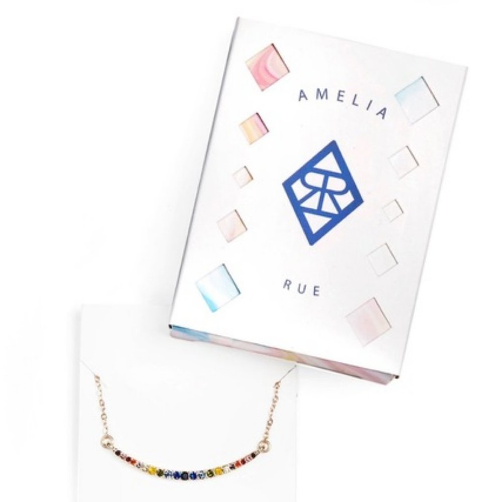 Amelia Rue Rainbow Necklace Goldtone